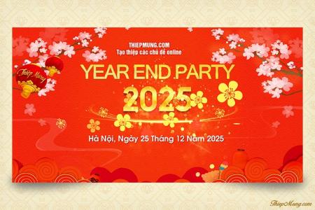 Tạo backdrop Year End Party 2025 đẹp miễn phí