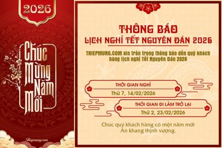 Mẫu thông báo lịch nghỉ Tết cho doanh nghiệp và trung tâm giáo dục chuyên nghiệp