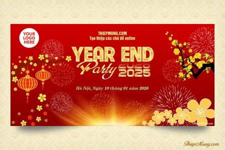 Year End Party Backdrop tất niên 2025 mới nhất 2026