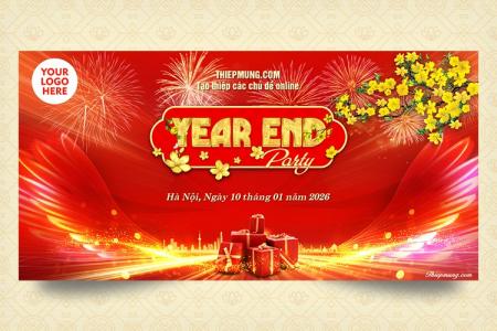 Mẫu backdrop Year End Party sáng tạo mới lạ nhất