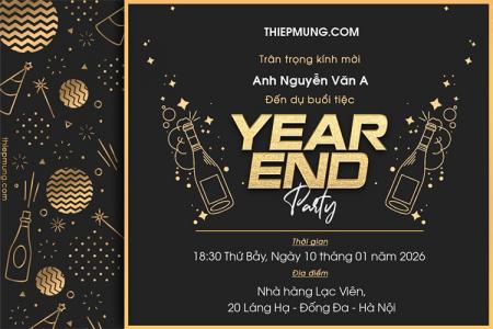 Thiệp mời tất niên Year End Party 2026 trực tuyến miễn phí