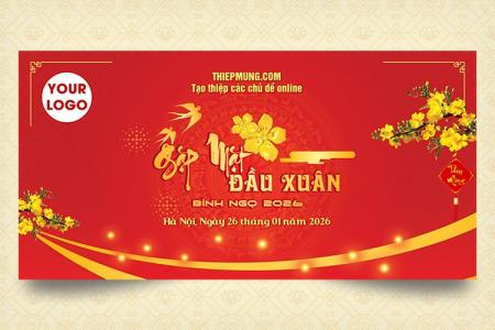 Backdrop gặp mặt đầu Xuân Bính Ngọ 2026