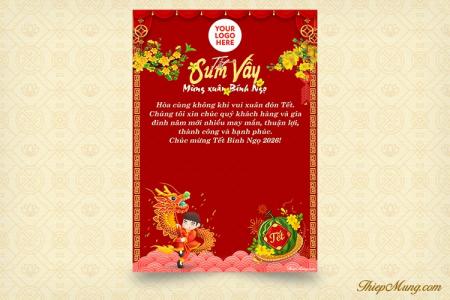 Thiệp Tết đoàn viên chào xuân Bính Ngọ 2026