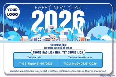 Tạo thông báo lịch nghỉ Tết Dương Lịch chuyên nghiệp trực tuyến