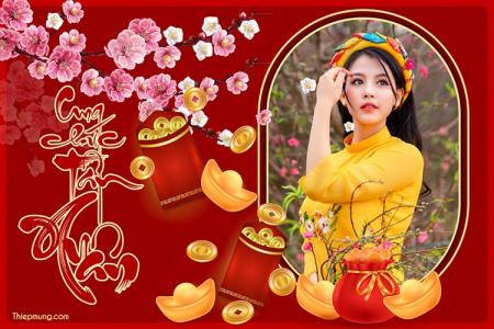 Tạo thiệp ảnh đón Tết 2026