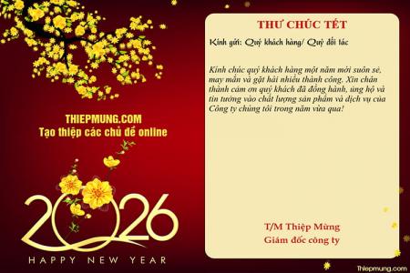 Thư chúc Tết khách hàng, đối tác mới nhất 2026