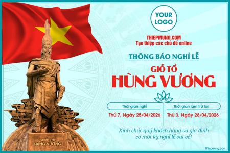 Mẫu thông báo về việc nghỉ Lễ Giỗ tổ Hùng Vương 10/03 online