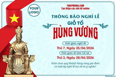 Tạo thông báo lịch nghỉ lễ giỗ tổ Hùng Vương 10/03 trực tuyến