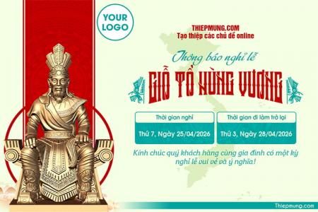 Tạo banner thông báo nghỉ lễ Giỗ Tổ Hùng Vương 10/3 chuyên nghiệp