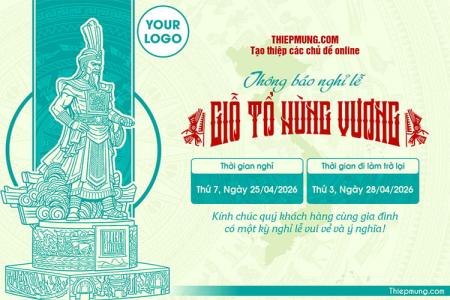 Tạo banner thông báo nghỉ lễ Giỗ Tổ Hùng Vương 10/3 chuyên nghiệp