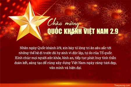 Tạo lời chúc mừng ngày lễ Quốc khánh 2/9 pháo hoa