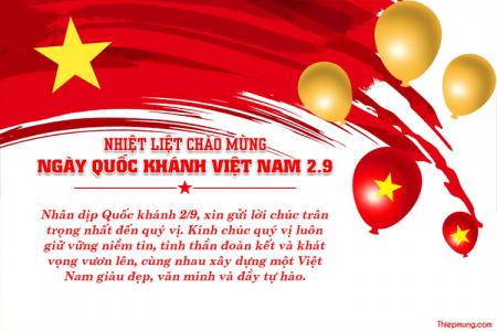 Tạo thiệp kỷ niệm ngày quốc khánh 2/9 với bóng bay
