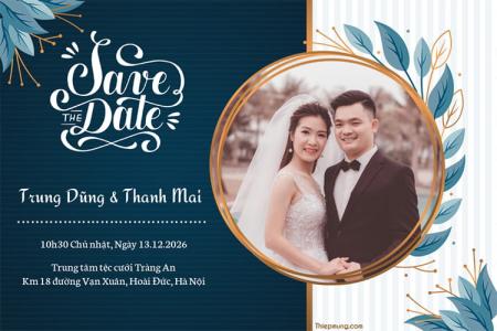 Tạo khung ảnh thiệp cưới Save The Date độc đáo