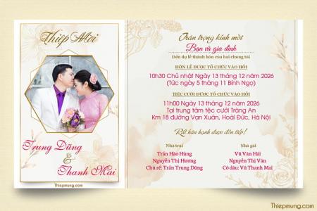 Tạo thiệp cưới Online phong cách sang trọng