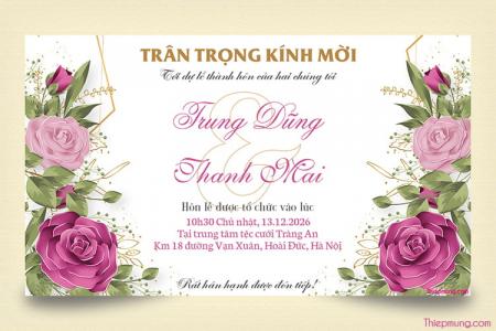 Tạo thiệp cưới hoa hồng hiện đại, sang trọng