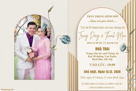 Tạo thiệp mời đám cưới nền vàng sang trọng