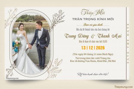 Thiệp mời đám cưới hoa tulip đẹp tinh tế