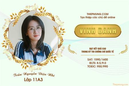 Khung vinh danh học sinh tiêu biểu đạt thành tích xuất sắc