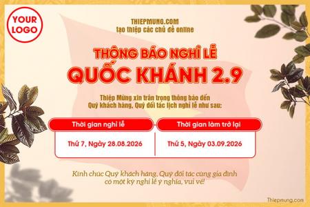 Chia sẻ mẫu banner thông báo nghỉ lễ Quốc khánh 2/9 đẹp