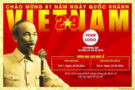 Mẫu thông báo nghỉ lễ Quốc Khánh 2/9 trang trọng và ý nghĩa