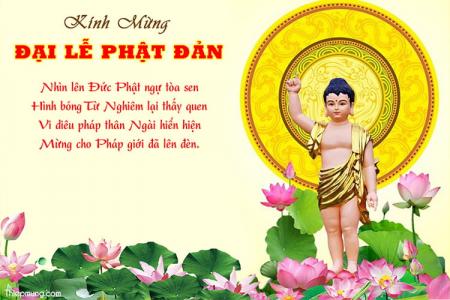 Mẫu thiệp Kính mừng Đại lễ Phật Đản đẹp ý nghĩa