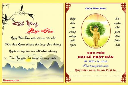 Thiệp mời, thư mời dự Đại Lễ Phật Đản 2026