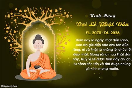 Thiệp mừng Phật Đản - Kính mừng Đại lễ Phật Đản lung linh ý nghĩa
