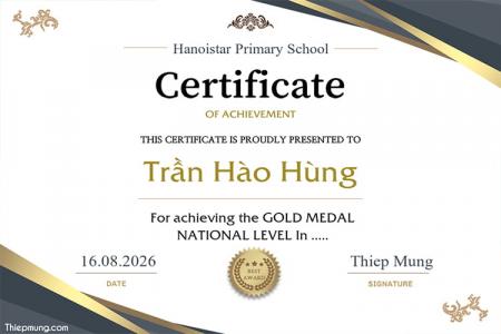Làm giấy chứng nhận thành tích Certificate of Achievement chuyên nghiệp