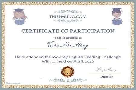 Tạo giấy chứng nhận tham gia Certificate of Participation cho học viên