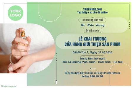 Mẫu thư mời khai trương công ty đẹp với hình ảnh của bạn