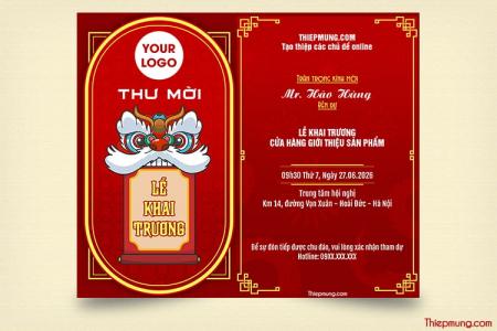 Mẫu thư mời lễ khai trương phong cách cổ truyền