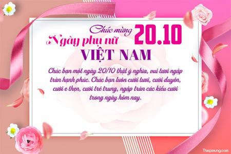 Làm ảnh chúc mừng ngày Phụ nữ Việt Nam 20/10 đẹp nhất