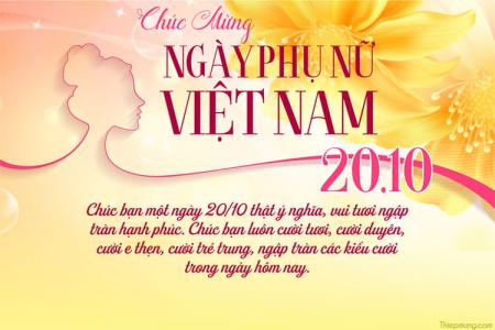 Tạo thiệp chúc mừng 20/10 Phụ nữ Việt Nam lấp lánh ý nghĩa