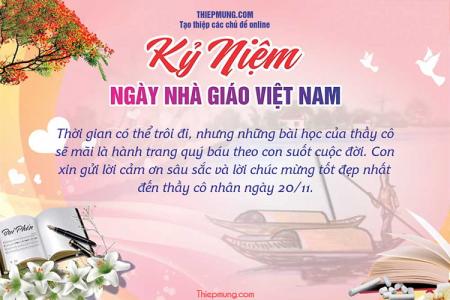 Tạo thiệp kỷ niệm ngày nhà giáo Việt Nam 20/11