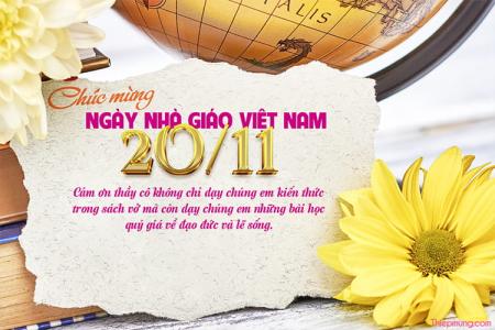 Mẫu thiệp 20/11 đẹp, chúc mừng ngày nhà giáo Việt Nam ý nghĩa