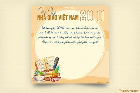 Tạo thiệp chúc mừng ngày nhà giáo Việt Nam 20/11 đẹp, ấm áp