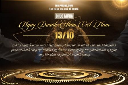 Tạo thiệp ngày doanh nhân Việt Nam 13/10 sang trọng