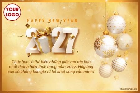 Hình ảnh chúc mừng năm mới 2027 cho khách hàng nền vàng sang trọng