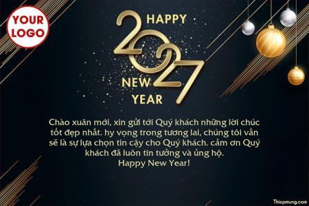 Tùy chỉnh hình ảnh chúc mừng năm mới 2027 với logo