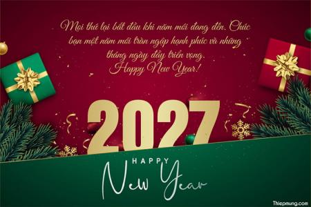 Viết lời chúc lên thiệp chúc mừng năm mới 2027