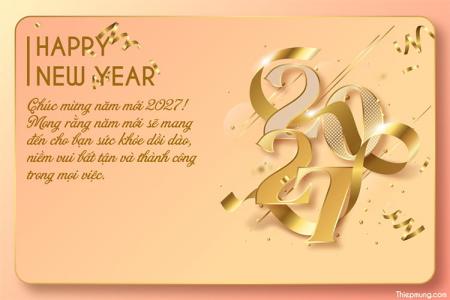 Tạo thiệp chúc mừng năm mới 2027 sang trọng, hiện đại
