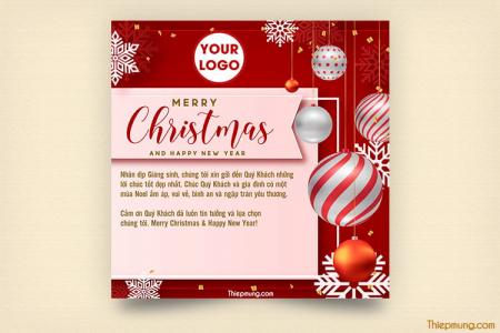 Tạo thiệp Giáng sinh đẹp cho khách hàng với logo tùy chỉnh