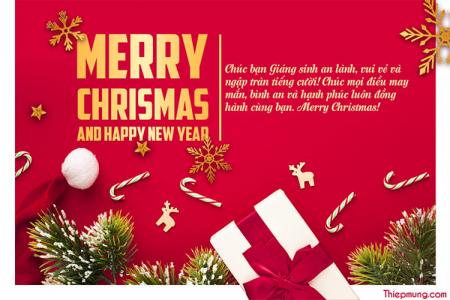 Tạo thiệp Giáng sinh nền đỏ sang trọng ấm áp online