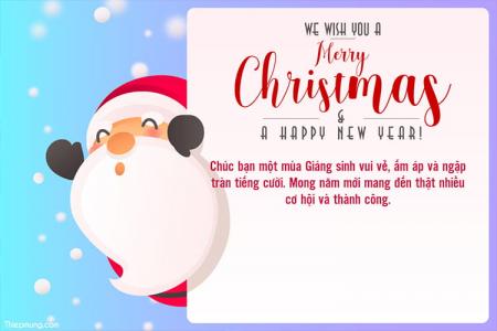 Thiệp Giáng sinh với hình ông già noel