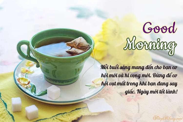 Thiệp Good Morning Chúc Ngày Mới Tốt Lành