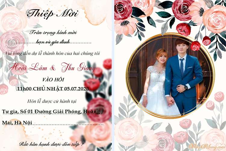 Viết thiệp mời đám cưới online với ảnh của bạn