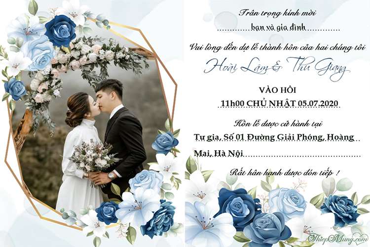 Mẫu Thiệp Cưới Họa Tiết Hoa Lá Đẹp Năm 2024 | An Hieu Wedding