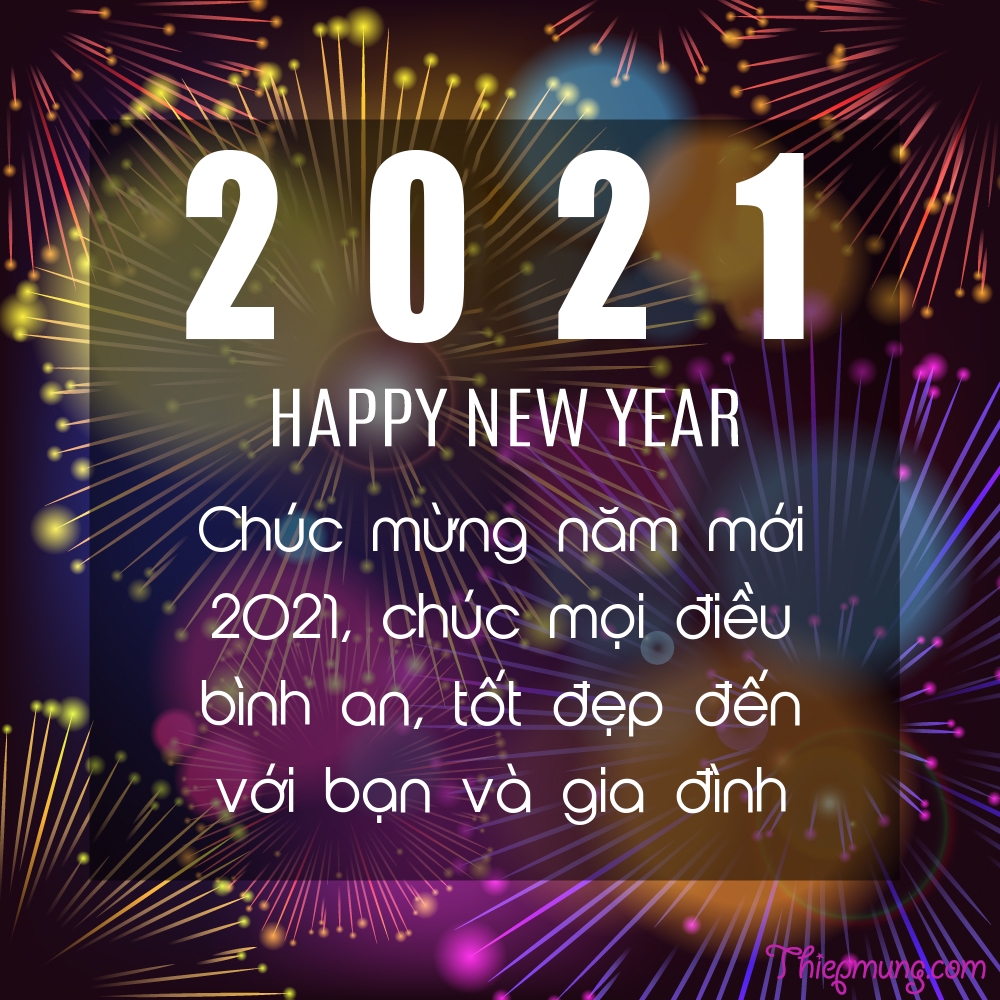 Thiệp chúc mừng năm mới, happy new year 2021