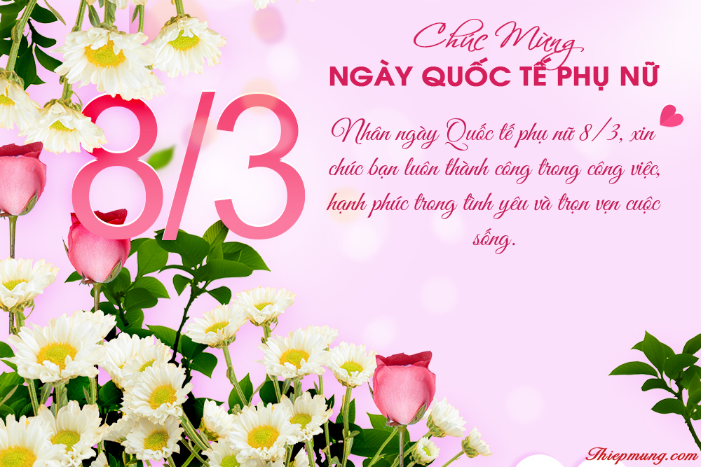 Thiệp hoa 8/3: Chào đón ngày Quốc tế Phụ nữ 8/3, các nhà thiết kế thiệp hoa tại Việt Nam đã cho ra đời những thiệp đẹp và ý nghĩa. Những bông hoa tươi tắn và những thông điệp ý nghĩa trên thiệp hoa sẽ là món quà ý nghĩa để gửi đến những người phụ nữ quan trọng của bạn.