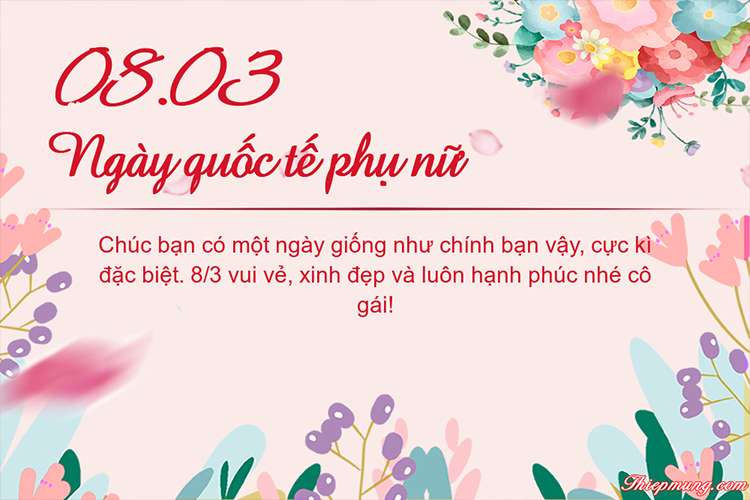 Tạo thiệp hoa đẹp và ý nghĩa chúc mừng ngày Quốc tế Phụ nữ 8/3